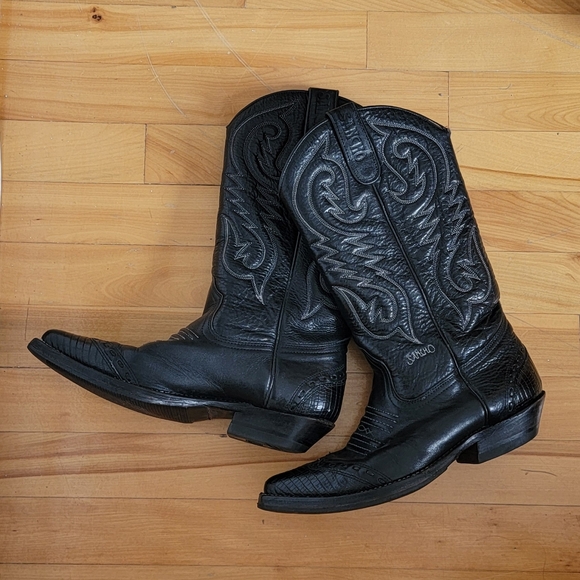 Sancho Black Cowboy Boots - Picture 1 of 6